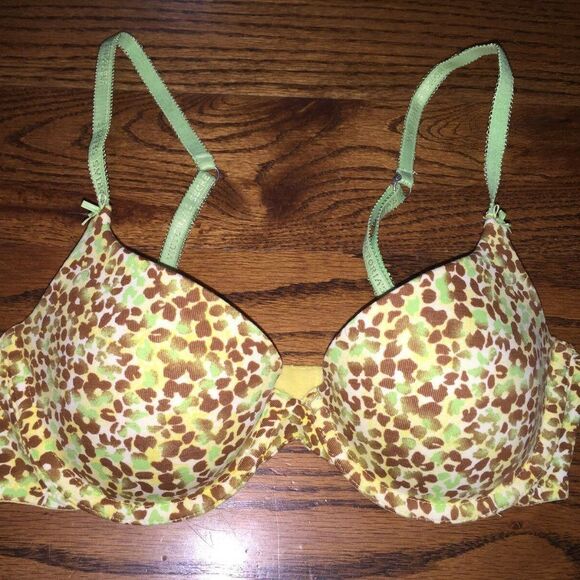 Victoria's Secret Lined Demi Floral Pattern Bra 32C Underwire - Picture 1 of 3